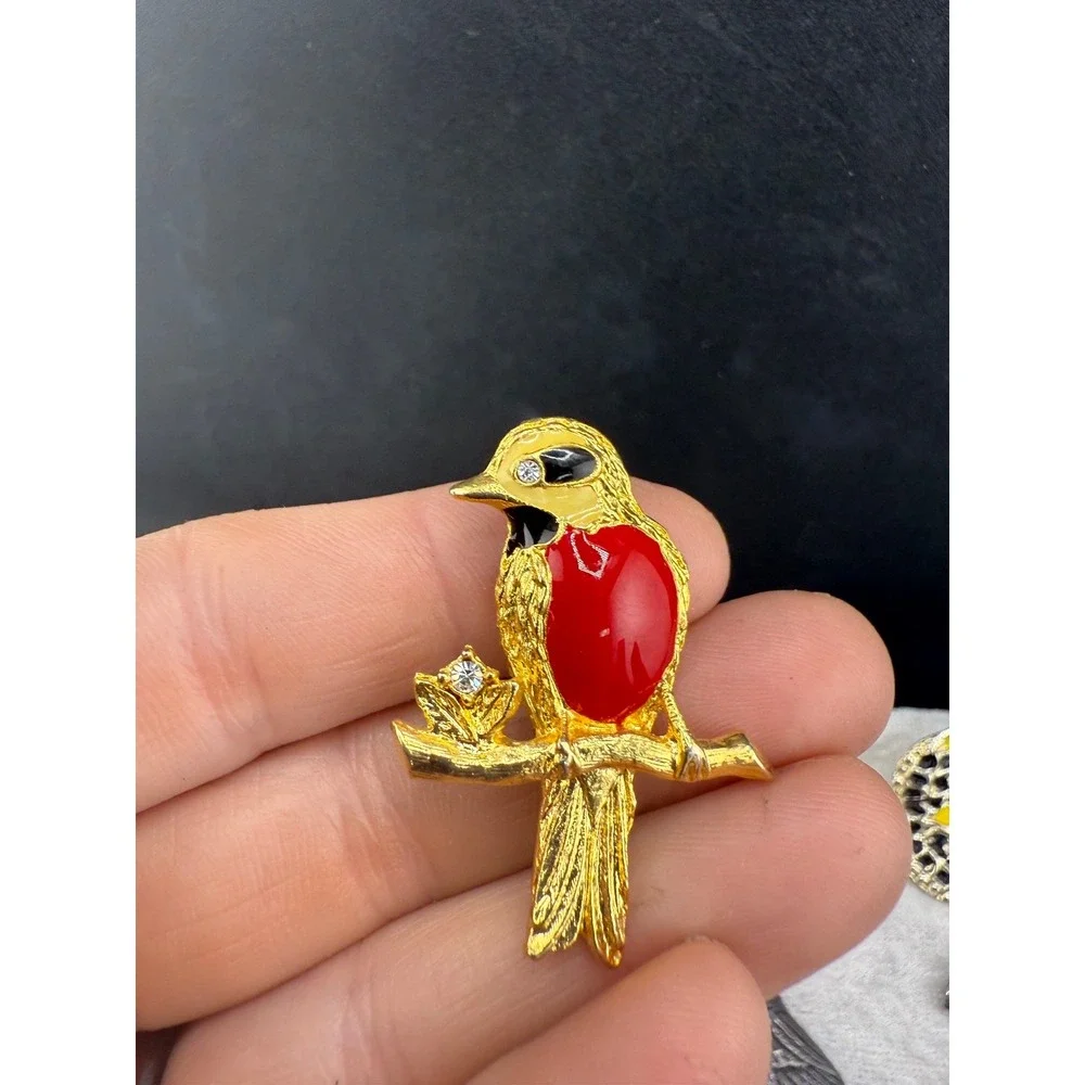 Vintage Bird‎ Brooch Lot Silver Tone
